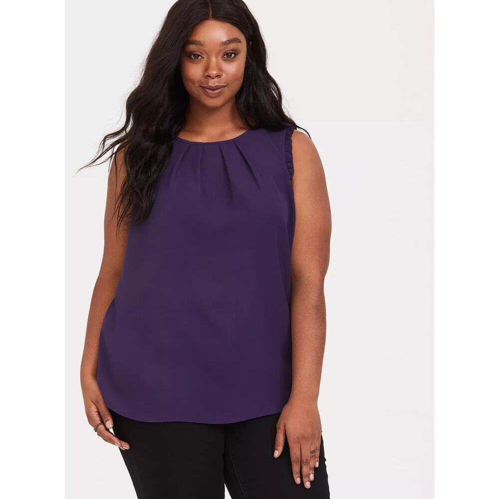NWT Torrid Purple Georgette Ruffle Tank Pullover Shirt Top Size: 1X (14/16)